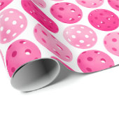 ピクルボールピンク&ホワイトピックルパーソナライズされたボール ラッピングペーパー (ロールコーナー)