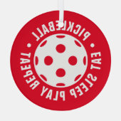 ピクルボールファンガラスクリスマスツリーオーナメントギフト ガラスオーナメント (裏面)