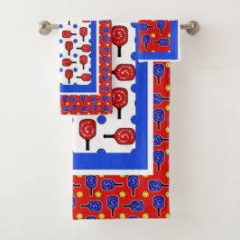 ピクルボールブルーパドルイエローボール7月4日 バスタオルセット