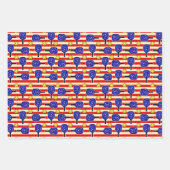 ピクルボールブルーパドルイエローボール7月4日 ラッピングペーパーシート (正面2)