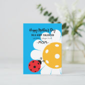 ピクルボールママの母のカスタム日、色 ポストカード (スタンド正面)