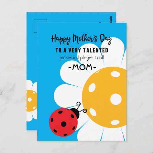 ピクルボールママの母のカスタム日、色 ポストカード (正面/裏面)