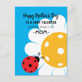 ピクルボールママの母のカスタム日、色 ポストカード (正面)