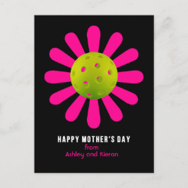 ピクルボールママの母の日黒 ポストカード