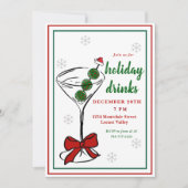 ピクルボールマルティーニクリスマスホリデードリンクスサンタ 招待状 (正面)