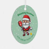 ピクルボールメリークリスマスメタルオーナメント メタルオーナメント (正面右)