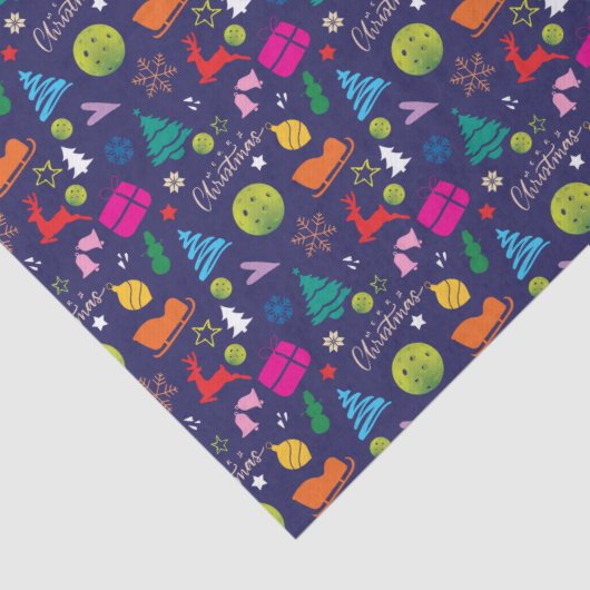 ピクルボール🎄メリークリスマスラッピングネービーブルー 薄葉紙 (詳細)