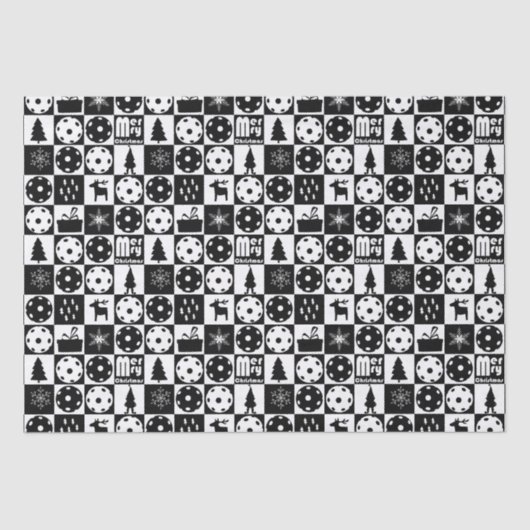 ピクルボールメリークリスマス🎄白黒 薄葉紙 (正面)