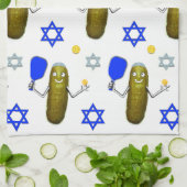 ピクルボールユダヤ人ハヌカー キッチンタオル (折り畳み)