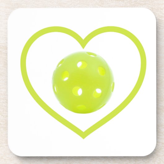 ピクルボールラブイエローピックボール コースター (正面)