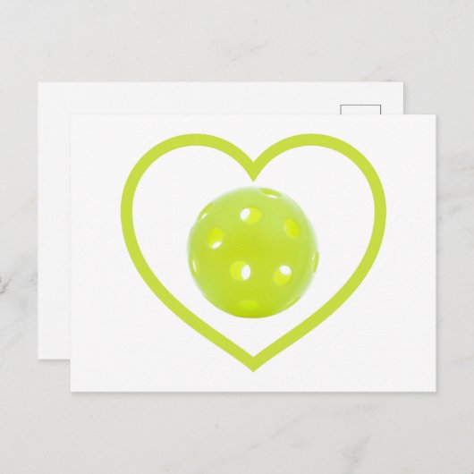 ピクルボールラブイエローピックボール ポストカード (正面/裏面)