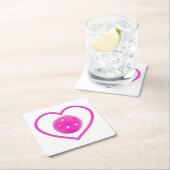 ピクルボールラブピンクピックルボールスポーツピンク スクエアペーパーコースター (インサイチュ)