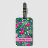 🤩ピクルボール付き熱帯パーティー、カスタム文字  ラゲッジタグ (正面縦)