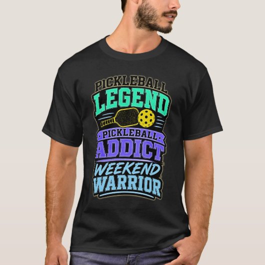 ピクルボール伝説の熱狂的週末戦士 Tシャツ (正面)