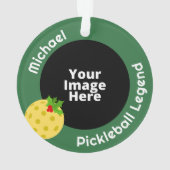 ピクルボール伝説パーソナライズされた写真クリスマス オーナメント (裏面)