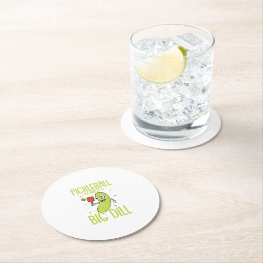 ピクルボール大きなディルおもしろいプン ラウンドペーパーコースター (インサイチュ)