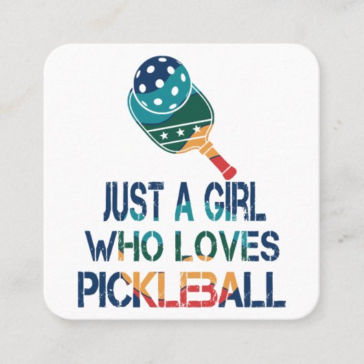 ピクルボール女性レインボー スクエア名刺 (正面)