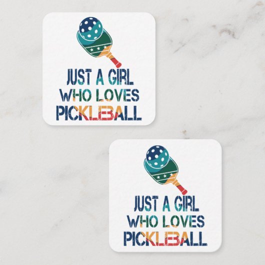 ピクルボール女性レインボー スクエア名刺 (正面/裏面)