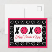 ピクルボール恋人バレンタインデンXOXOピックボール ポストカード (正面/裏面)