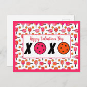 ピクルボール恋人バレンタインデンXOXOピックボール ポストカード (正面/裏面)