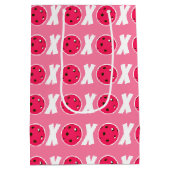 ピクルボール恋人バレンタインデンXOXOピックボール ミディアムペーパーバッグ (裏面)