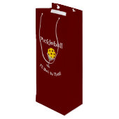 ピクルボール私が行くわ！Tシャツガラス ワインギフトバッグ (裏面アングル)