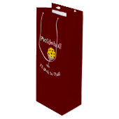 ピクルボール私が行くわ！Tシャツガラス ワインギフトバッグ (正面アングル)