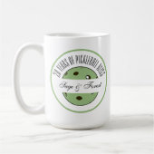 ピクルボール記念日セージのピクルボールのパーソナライズ コーヒーマグカップ (左)