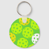 ピクルボール誕生日パーティーかわいいグリーンスポーツ キーホルダー (正面)