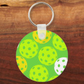 ピクルボール誕生日パーティーかわいいグリーンスポーツ キーホルダー (正面)
