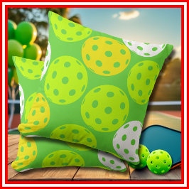 ピクルボール誕生日パーティーかわいいグリーンスポーツ クッション
