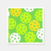 ピクルボール誕生日パーティーかわいいグリーンスポーツ スタンダードカクテルナプキン (正面)