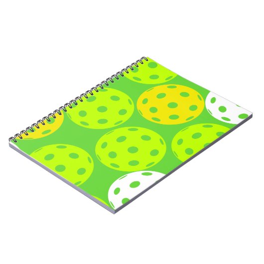 ピクルボール誕生日パーティーかわいいグリーンスポーツ ノートブック (左側)