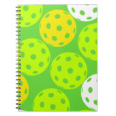 ピクルボール誕生日パーティーかわいいグリーンスポーツ ノートブック (正面)