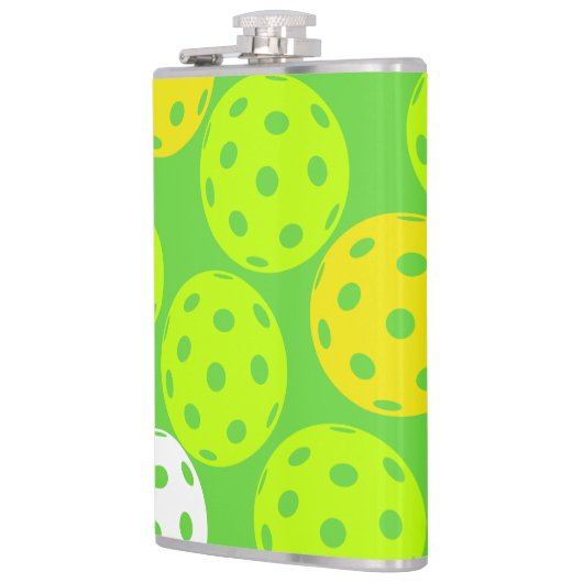 ピクルボール誕生日パーティーかわいいグリーンスポーツ フラスク (左)