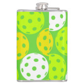 ピクルボール誕生日パーティーかわいいグリーンスポーツ フラスク (裏面)