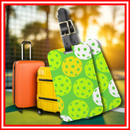 ピクルボール誕生日パーティーかわいいグリーンスポーツ ラゲッジタグ