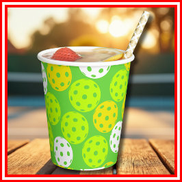 ピクルボール誕生日パーティーかわいいグリーンスポーツ 紙コップ