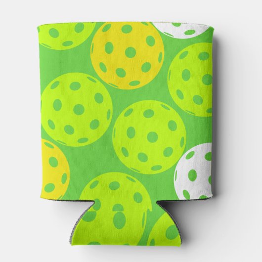 ピクルボール誕生日パーティーかわいいグリーンスポーツ 缶クーラー (裏面)