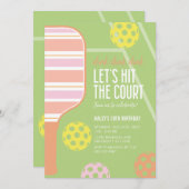 ピクルボール誕生日パーティーの招待・ Dink Dink 招待状 (正面/裏面)