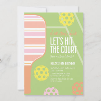 ピクルボール誕生日パーティーの招待・ Dink Dink 招待状