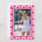 ピクルボール誕生日パーティーピンク白い写真 招待状 (裏面)