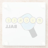 ピクルボール飲み物用コースターガラス ガラスコースター (裏面)