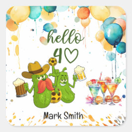 ピクルボール40歳の誕生日 スクエアシール