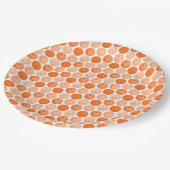 ピクルボール、オレンジ色のピクルボールが白に ペーパープレート (アングル)