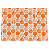 ピクルボール、オレンジ色のピクルボールが白に ラージペーパーバッグ (正面)