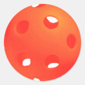 ピクルボール、オレンジ色のピクルボールが白 ラウンドシール (正面)