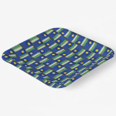 ピクルボール「ストリートライトがオンになるまで青 ペーパープレート (傾斜あり)