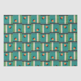 ピクルボール「ストリートライトがオン来のティール（緑がかった色） 薄葉紙