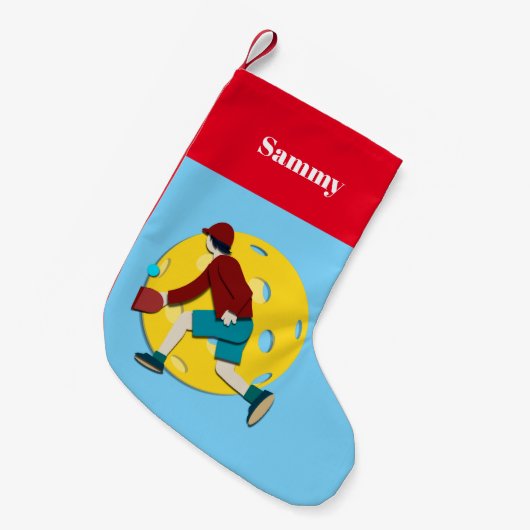 ピクルボール スモールクリスマスストッキング (正面 (吊り時))
